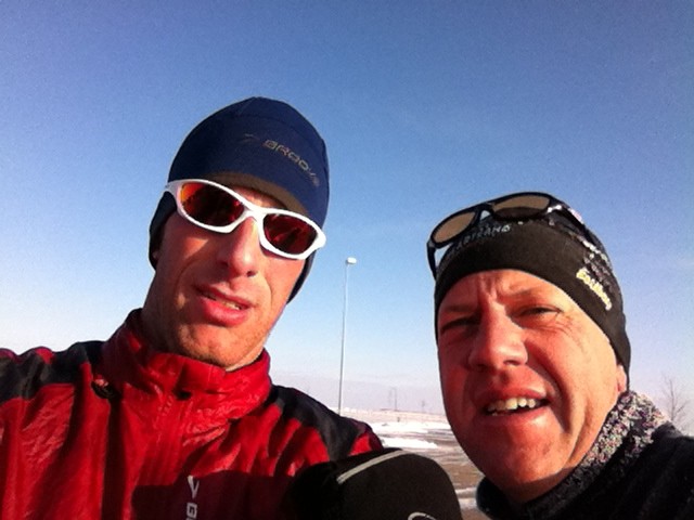 Musiel and I thawing out after the Horsemen Hills