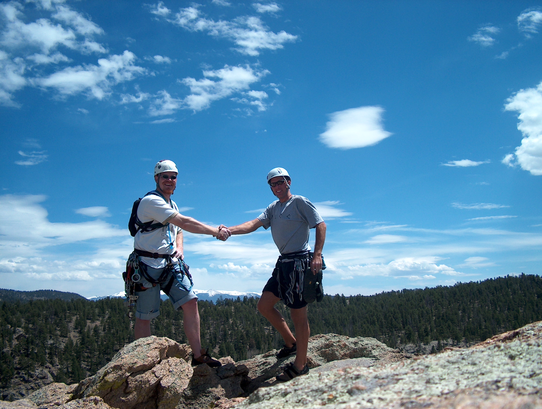 Somewhere in Elevenmile Canyon back in my climbing days. A great day, i.e. not falling and dying.