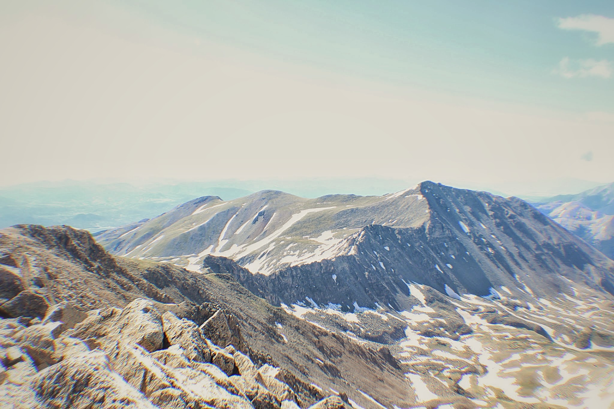 The ridgeline in the middle of the photo was the objective. It didn't go for us, this time.