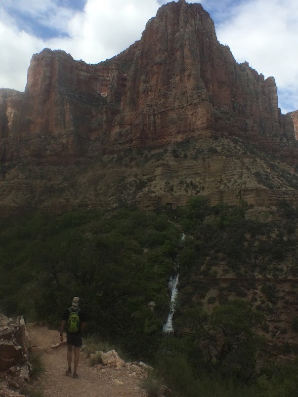 Roaring Springs emerging from cliff band.  Weird and awesome at the same time.